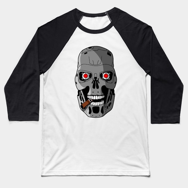 T-800 Smoke Baseball T-Shirt by Betafoin